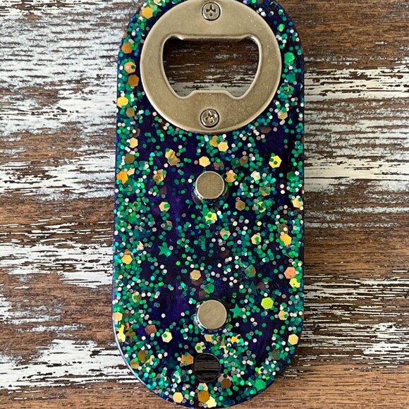 Cosmic Purple Resin Bottle Opener with Fridge Magnet Bar Accessories Beer Bottle - Picture 3 of 3